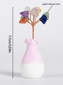 1pc Natural Crystal Decoration Craft, Creative Tree Design Decoration Object For Home - Blue - View 2