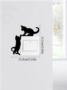 1pc PVC Switch Outlet Wall Sticker, Cute Cat Pattern Switch Sticker For Home, Stickers, Wall Decal, Vinyl Decal For Home Decorations, Spring Decoration Items Refresh Your Home, Rama Decoration Stickers Gifts Birthday Graduation
