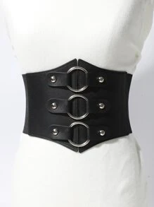 1 vòng tròn nữ trang trí phong cách thời trang Thắt lưng corset - màu đen - Xem 1