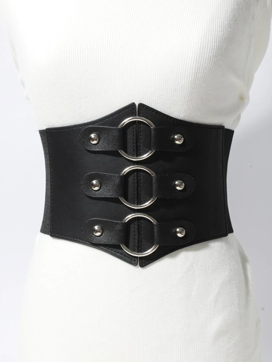 1 vòng tròn nữ trang trí phong cách thời trang Thắt lưng corset - màu đen - Xem 1