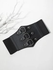 1 vòng tròn nữ trang trí phong cách thời trang Thắt lưng corset - màu đen - Xem 3