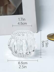 1pc Clear Candle Holder, Glass Candle Stand For Home Decor - Clear - View 3