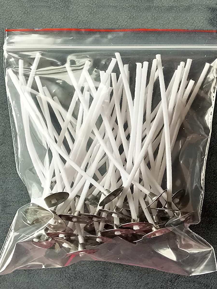 50根尼龍蠟燭芯用於DIY蠟燭製作極簡蠟燭芯 - 白色 - 查看 1
