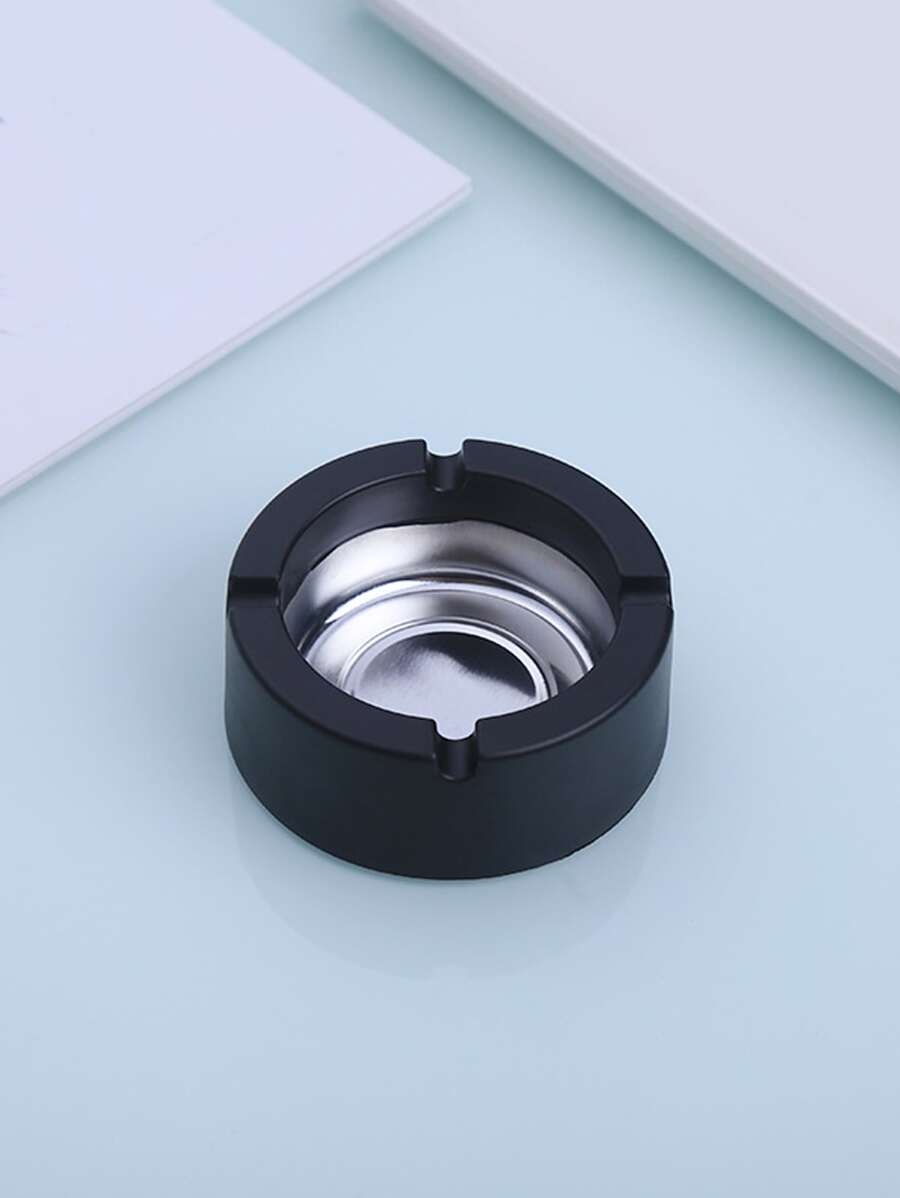 1 pièce Cendrier en PP, cendrier rond minimaliste noir pour la maison