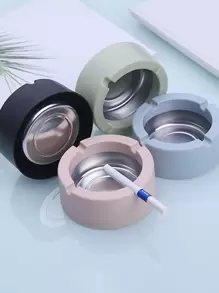 1 pièce Cendrier en PP, cendrier rond minimaliste noir pour la maison