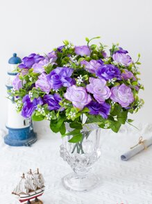 1束紫色人造玫瑰，仿真花，家居装饰 - 紫色 - 查看 1