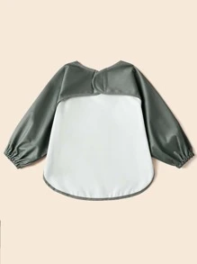 Baby Solid Sleeved Bib - Dark Grey - View 2