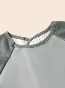 Baby Solid Sleeved Bib - Dark Grey - View 4