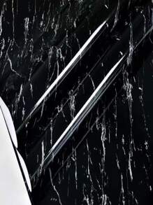 1pc Marble Pattern Kitchen Sticker, Self Adhesive Wallpaper For Kitchen - Black - View 6