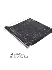 1pc Marble Pattern Kitchen Sticker, Self Adhesive Wallpaper For Kitchen - Black - View 7