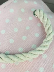 1pc Swan Decor Laundry Hamper, Pink Dirty Clothes Storage Basket For Home - Pink - View 5