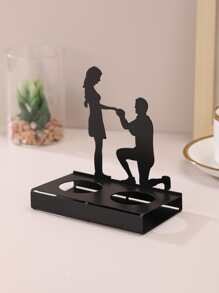 1pc Figure Design Candle Holder, Iron Candle Stand For Home Decor - Black - View 5