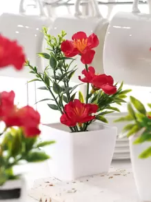 1入組人造盆花適合辦公室和家居裝飾可愛盆栽植物