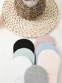 7雙裝女式素色休閒隱形襪適合日常生活 - 彩色 - 查看 4