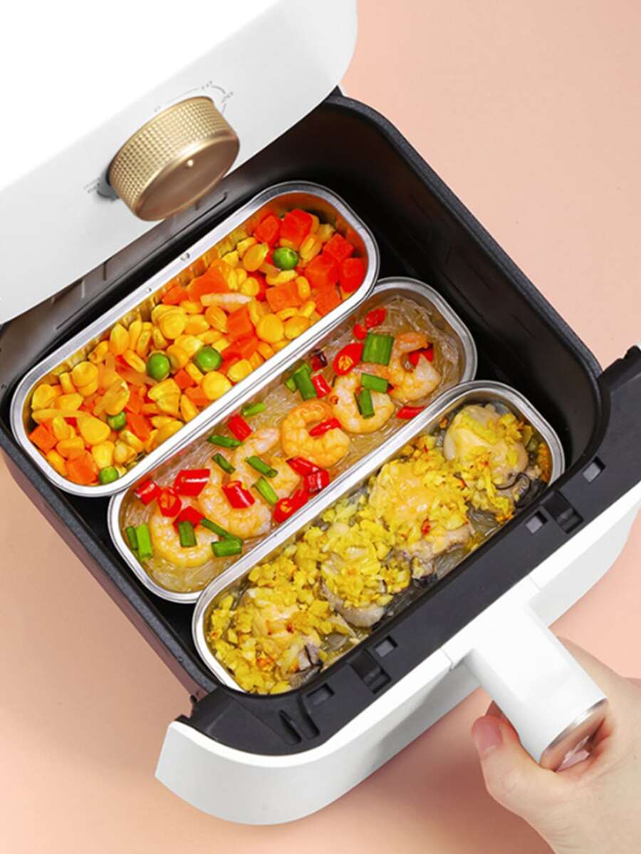 5入組鋁蒸籠架一次性燒烤盒 - 白色 - 查看 1