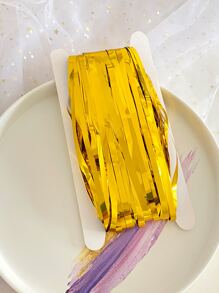 1 pieza de cortina decorativa con borlas para fiestas, cortina dorada para mascotas, decoración de fondo para fiestas - Dorado - Ver 3
