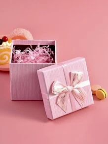 1個蝴蝶結設計首飾盒,可用於項鍊,手鐲,手表,禮品,派對用品收納