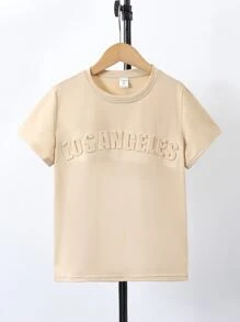 SHEIN Tops con trai màu trơn Giải trí - Màu be - Xem 1