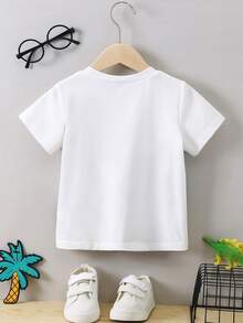 Toddler Boys Dinosaur Print Tee - White - View 2