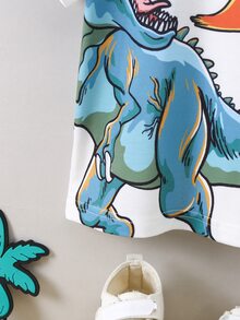 Toddler Boys Dinosaur Print Tee - White - View 5
