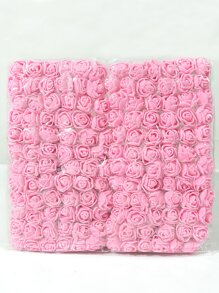 12束塑料人造花花束裝飾用浪漫人造花束 - 粉色 - 查看 2