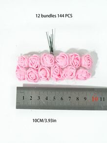 12束塑料人造花花束裝飾用浪漫人造花束 - 粉色 - 查看 4