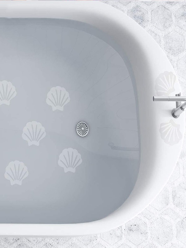 20pcs/set PEVA Bathtub Applique, Modern Shell Pattern Bathtub Sticker