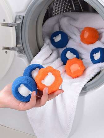 3入組/套洗衣可愛隨機色熊貓裝飾可重複使用洗衣烘乾球