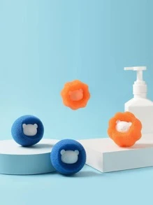 3 Cái/bộ Bóng Giặt PP, Màu Sắc Ngẫu Nhiên Dễ Thương Trang Trí Hình Gấu Trúc Có Thể Tái Sử Dụng Giặt Sấy Bóng Cho Hộ Gia Đình - Màu xanh lam - Xem 3