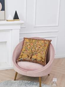 1入組無填充物花卉圖案靠墊套家用滌綸抱枕套 - 彩色 - 查看 3