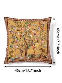 1入組無填充物花卉圖案靠墊套家用滌綸抱枕套 - 彩色 - 查看 7