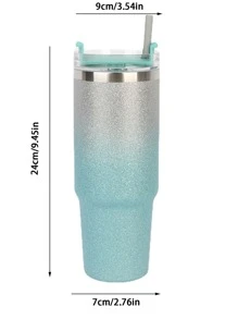 1pc Stainless Steel Insulated Bottle, Purple Vacuum Cup For Outdoor - Purple - View 2