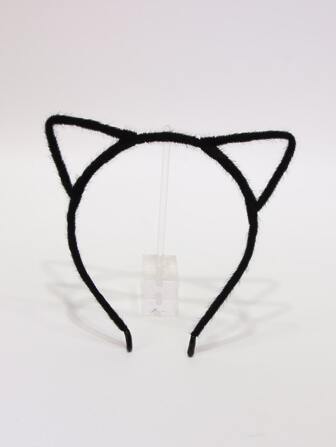 1pc Women Cat Ear Decor Fashion Style Costume Headband, Halloween