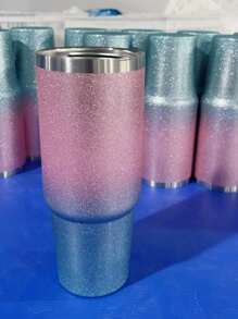 1pc Stainless Steel Insulated Bottle, Purple Vacuum Cup For Outdoor - Purple - View 3