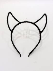 貓耳裝飾立體髮箍 - 黑色 - 查看 1