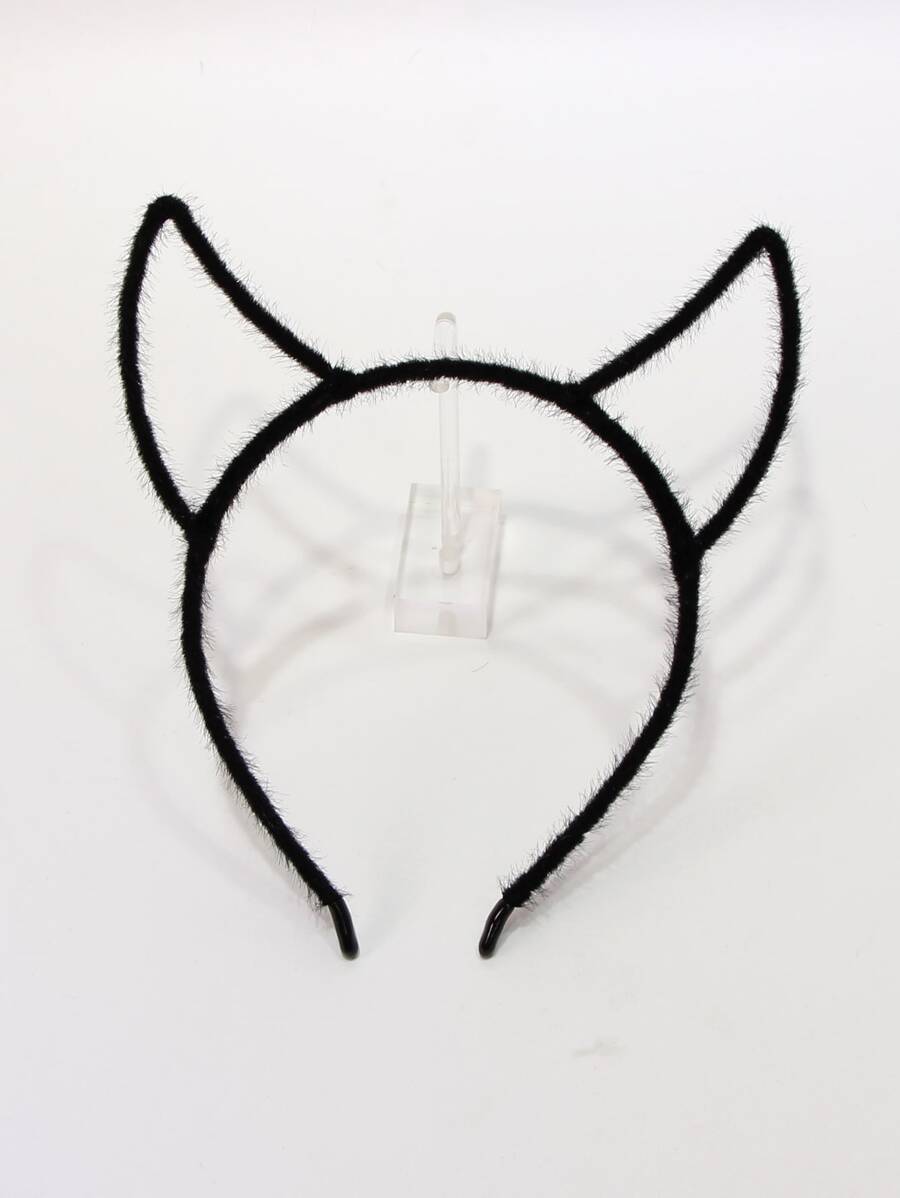 貓耳裝飾立體髮箍 - 黑色 - 查看 1