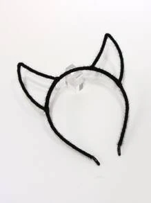 貓耳裝飾立體髮箍 - 黑色 - 查看 2