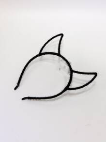 貓耳裝飾立體髮箍 - 黑色 - 查看 3