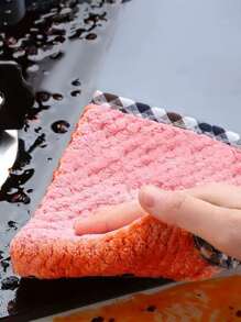 5入組撞色滾邊清潔抹布 - 彩色 - 查看 3