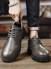 Men Lace-up Front Dress Shoes - Brown - View 4