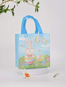 2 Chiếc Phục Sinh Hoạt Hình In Hình Thỏ Túi Quà, Hoạt Hình Hình & Trứng In Túi Gói Quà Cho Ngày Lễ - Màu xanh lam - Xem 4
