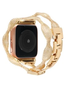 1入組鏤空錶帶適用於Apple Watch - 金色 - 查看 3