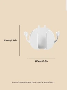 1pc Plastic Wall Mounted Phone Charger Stand - White - View 3