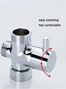 1pc Stainless Steel Faucet Adapter, Simple Silver Copper Faucet Trap For Household - Silver - View 2