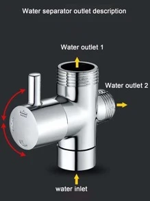 1pc Stainless Steel Faucet Adapter, Simple Silver Copper Faucet Trap For Household - Silver - View 3