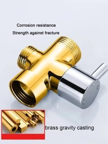 1pc Stainless Steel Faucet Adapter, Simple Silver Copper Faucet Trap For Household - Silver - View 4