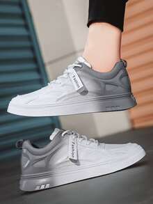 Men Ombre Lace-up Front Skate Shoes - Grey - View 3