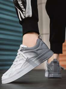 Men Ombre Lace-up Front Skate Shoes - Grey - View 4