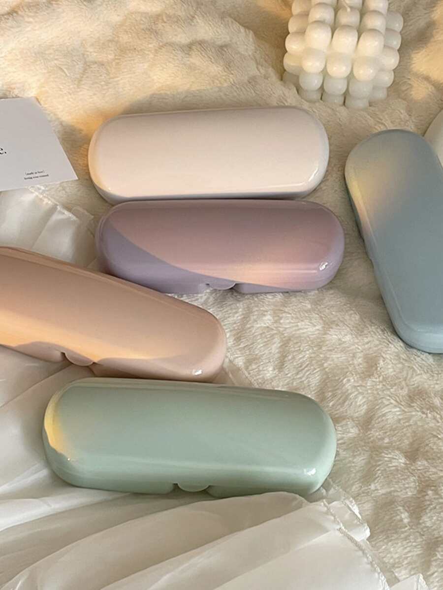1 hộp đựng kính màu trơn Unisex màu ngẫu nhiên, dùng để đựng kính, phụ kiện kính cho phụ nữ - Nhiều màu - Xem 1