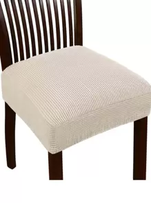 1pc Jacquard Stretchy Chair Seat Cover, Modern Polyester Dining Chair Seat Cover For Kitchen